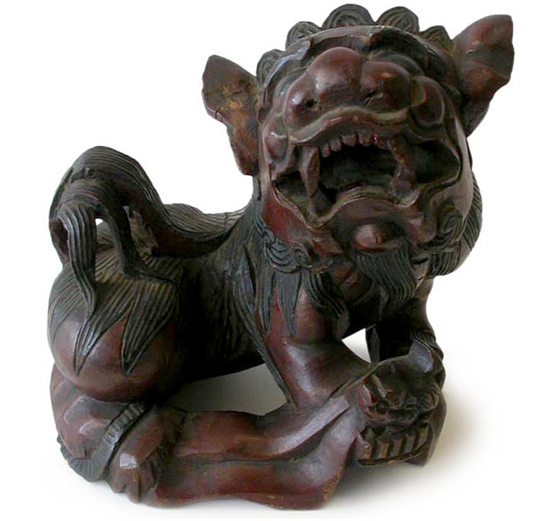 lacquer foo dog Wood Carving