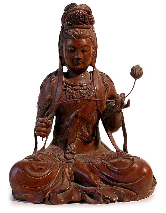 lotus kuanyin Wood Carving
