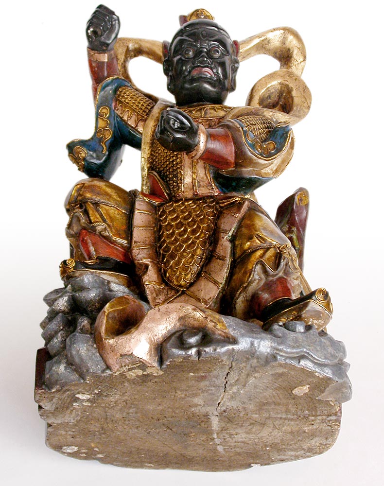 Dharmapala Wood Statue