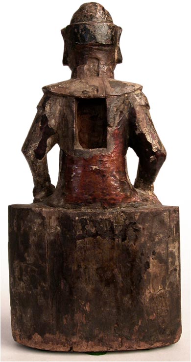 Qing wood dharmapala back view