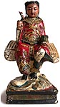 Taoist on Crane Wood Statue