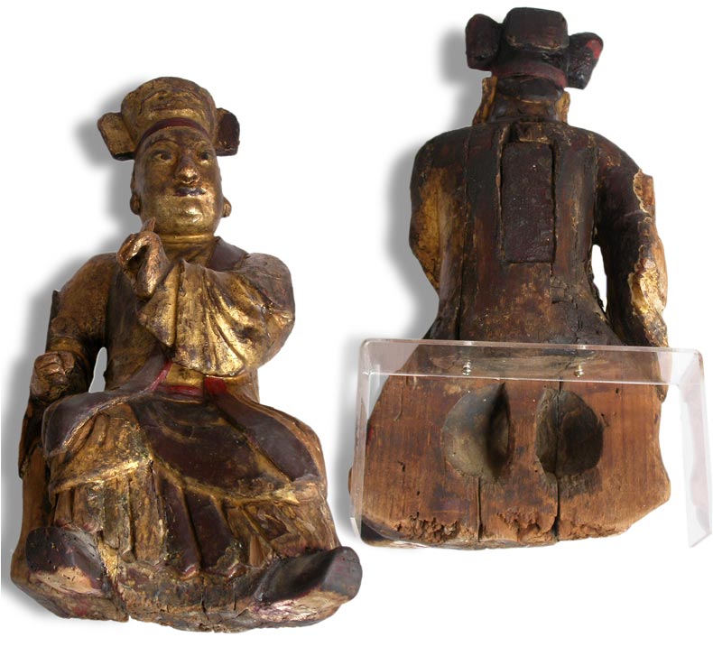 Mongol Effigy  Wood Statue
