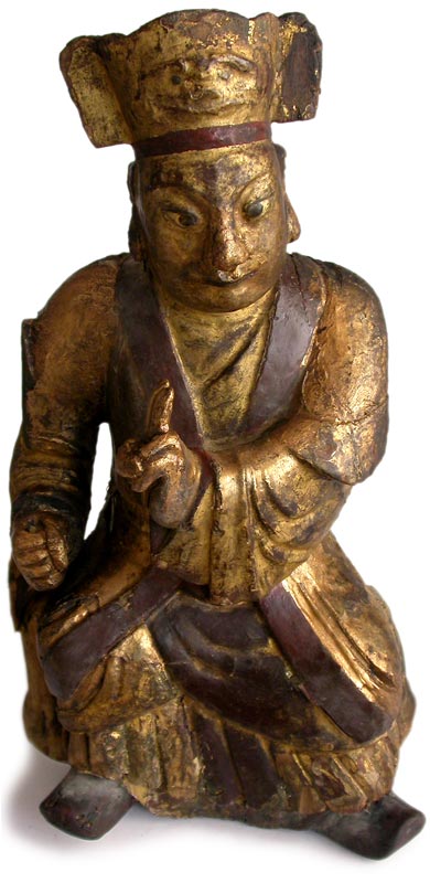 Mongol Effigy Wood Statue
