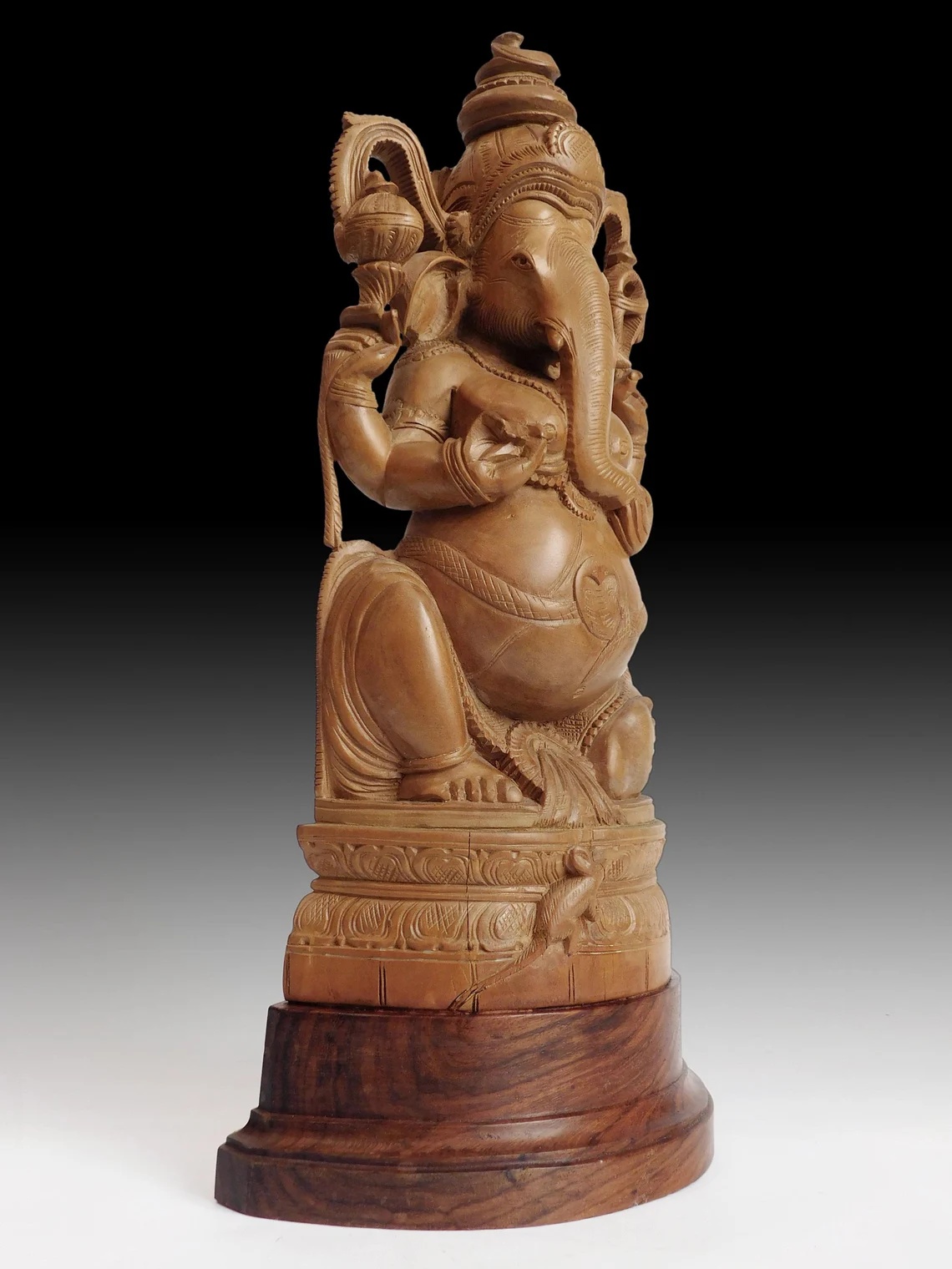 Vintage Sandalwood Four Armed Ganesha