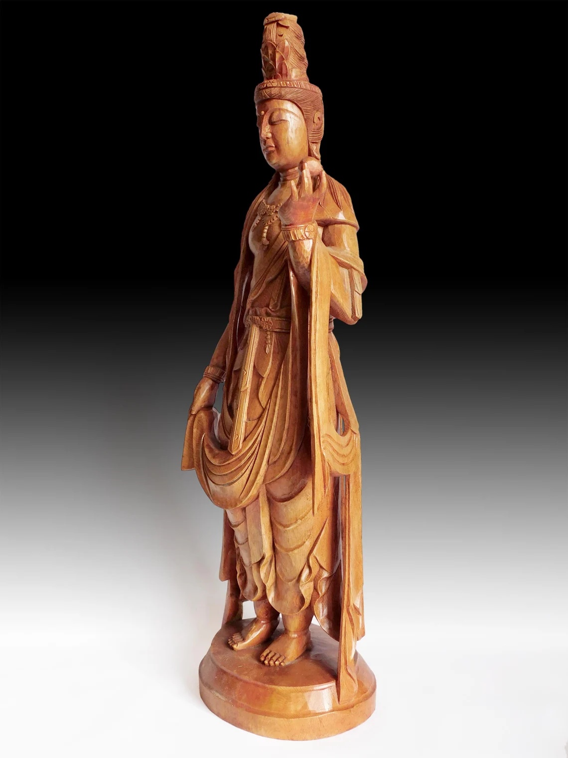 Kannon Bosatsu Wood Buddha
