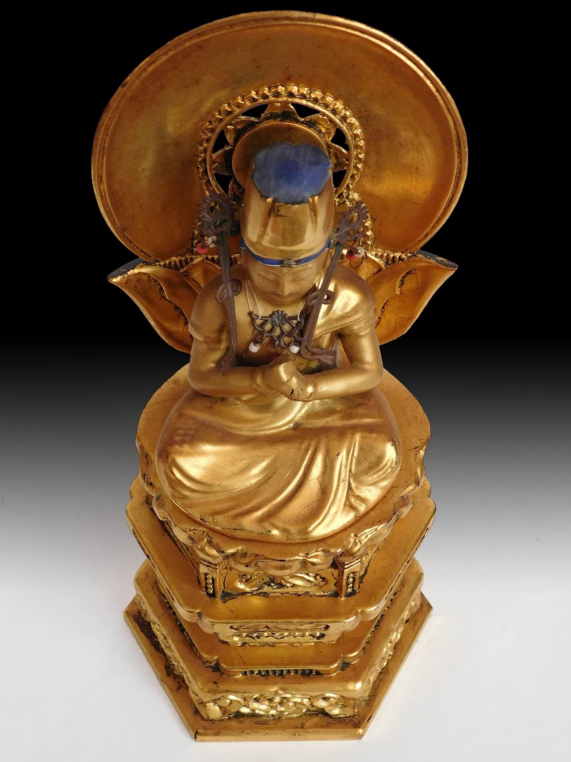 Vairocana Gilt Wood Buddha Statue