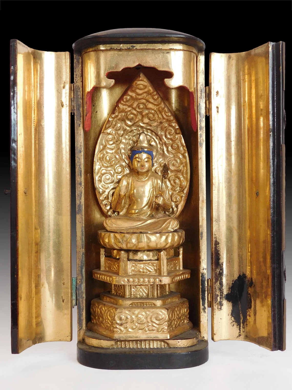 Lacquered Gilt Wood Kannon Shrine