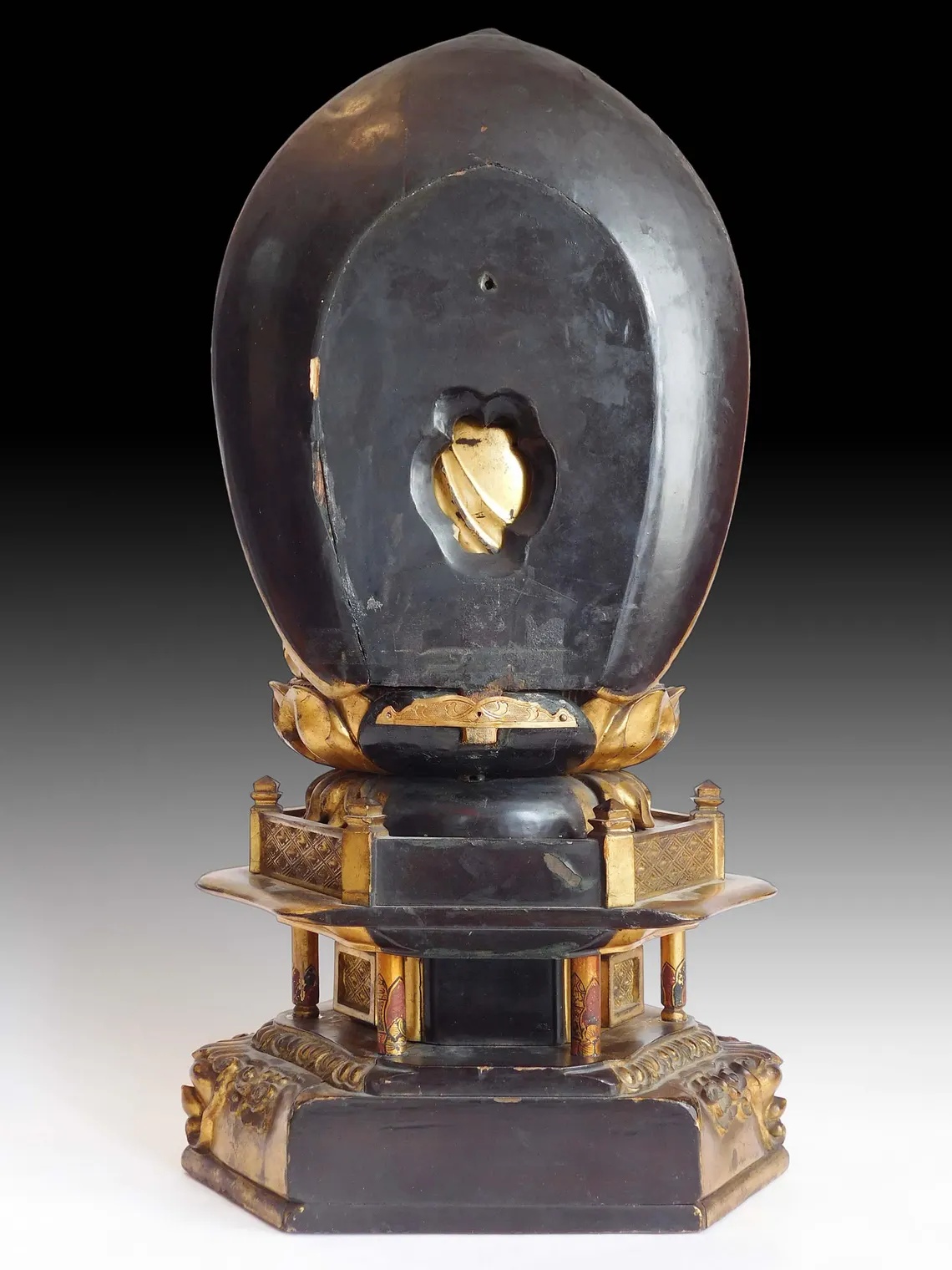 Antique Japanese Gilt Wood Amitabha Buddha Shrine